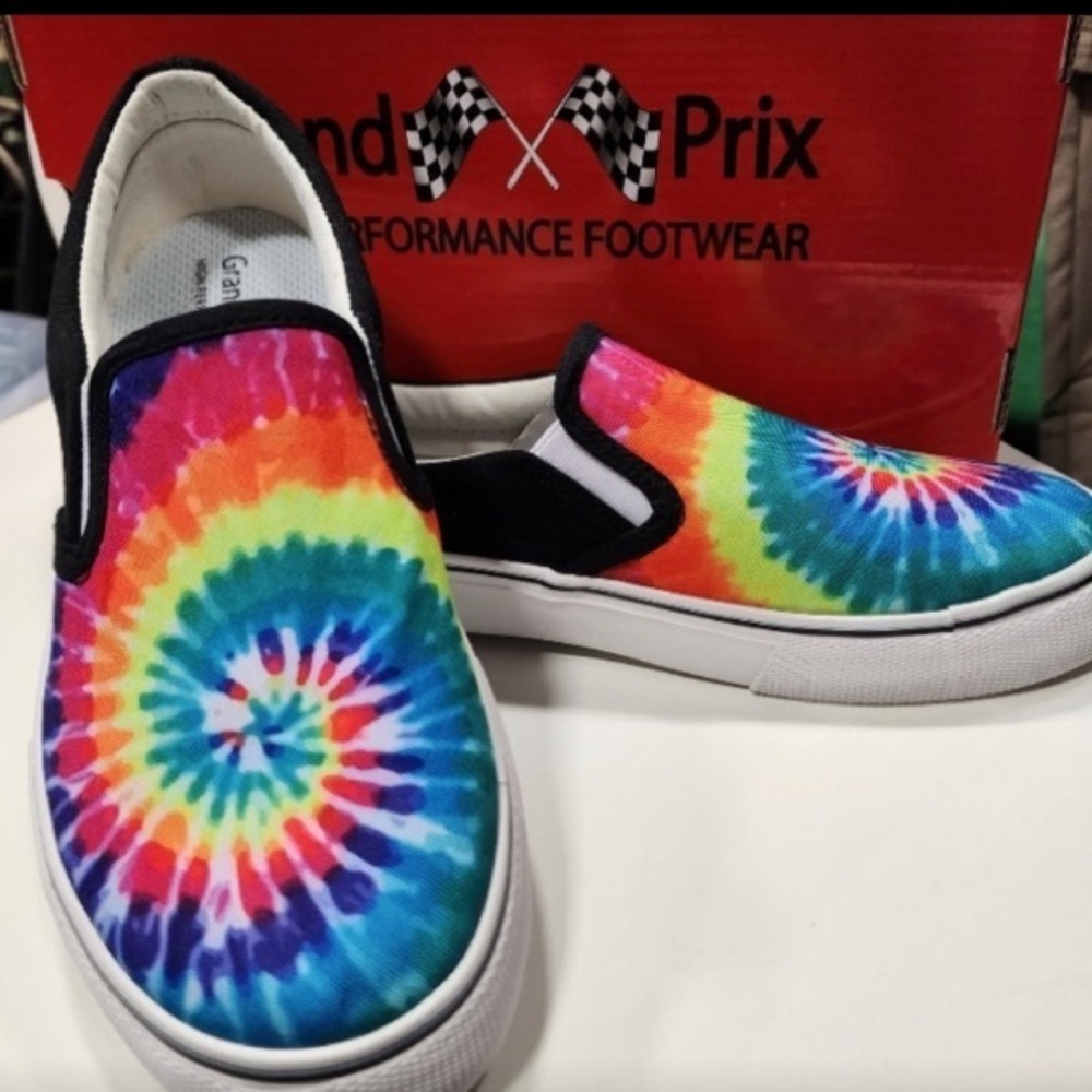 Grand Prix Rainbow Tie-dyed slip-on Sneakers - 8.5 - NEW